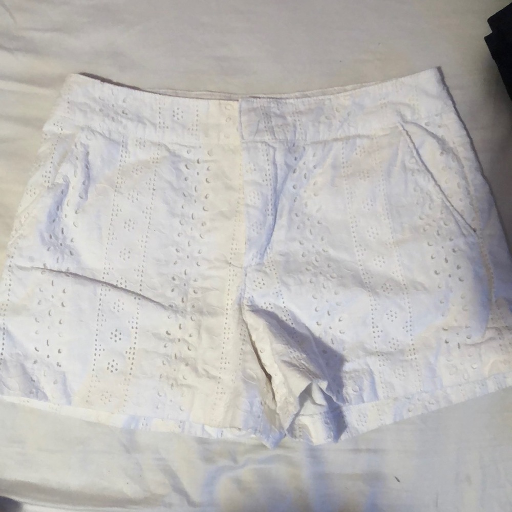 Socialite white embroidered shorts